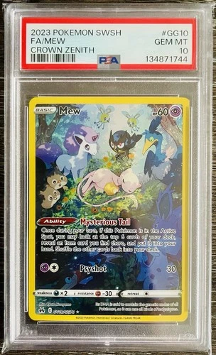 2023 Pokémon Crown Zenith Mew FA GG10 PSA 10!