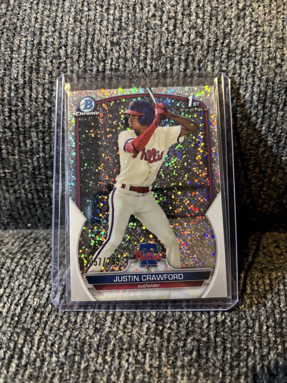 2023 Bowman Chrome Prospects Justin Crawford 1st Speckle Refractor /299 #BCP-3