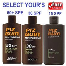 Piz Buin SUN CREAM 200ml SPF15 SPF30 SPF50 Moisturising Sun Lotion Choose NEW