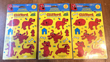 Vtg 1998 Lot of 3 NOS PKGS. CLIFFORD The Big Red DOG Sticker Sheets SEALED