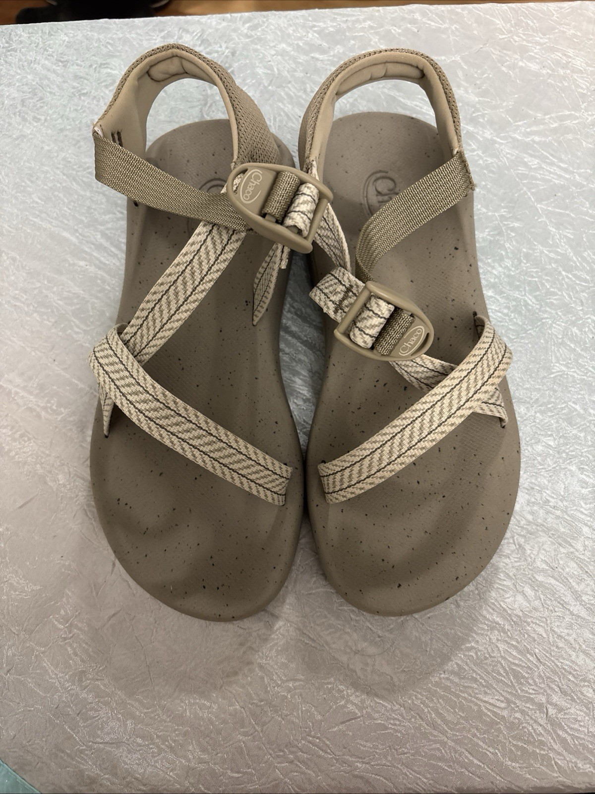 Chaco Cushz JCH109896Z Sandals Women's 11 Frond Dark Vanilla Toe Loop Strappy