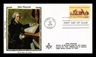 US COVER ARTICLES OF CONFEDERATION FDC JOHN HANCOCK MASONIC COLORANO SILK CACHET