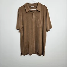 Duck Camp Polo Shirt Mens Size 2XL Travel Day Soft Modal Stretch Pocket Brown