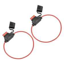 2 Pcs Inline Fuse Holder DC 32V 16 AWG Waterproof Blade Fuse Holder w 10A Fuse