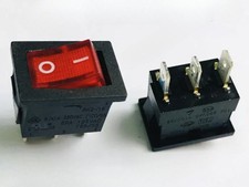 2pcs SOKEN RK2-16 6A 250VAC 3 Feets ON/OFF Rocker Switch Red Light