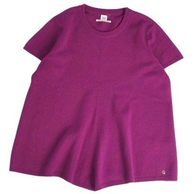 Hermes knitted sweater short sleeve pullover 100% cashmere top women Used MOLO-0
