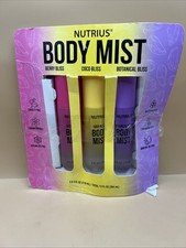 Nutrius Body Mist 3 Pack Set   Berry Bliss, Coco Bliss  Botanical Bliss OPENBOX