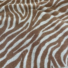 Frontgate Animal Zebra Print Towel Bath Sheet Cotton 61 X 35 Inch Tan Cream Soft