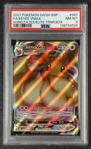 EEVEE VMAX PSA 8 2021 POKEMON SWORD & SHIELD BLACK STAR PROMOS #SWSH087 FA 4534