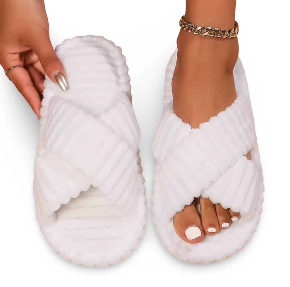 Zapatillas de invierno de felpa de algodón para mujer - Zapatos cálidos de felpa lunar para mujer de algodón Foto 3 de 4