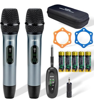 Wireless Microphone Set for Singing, Speeches & Events, 2.4Ghz Dual-Mic Receiver