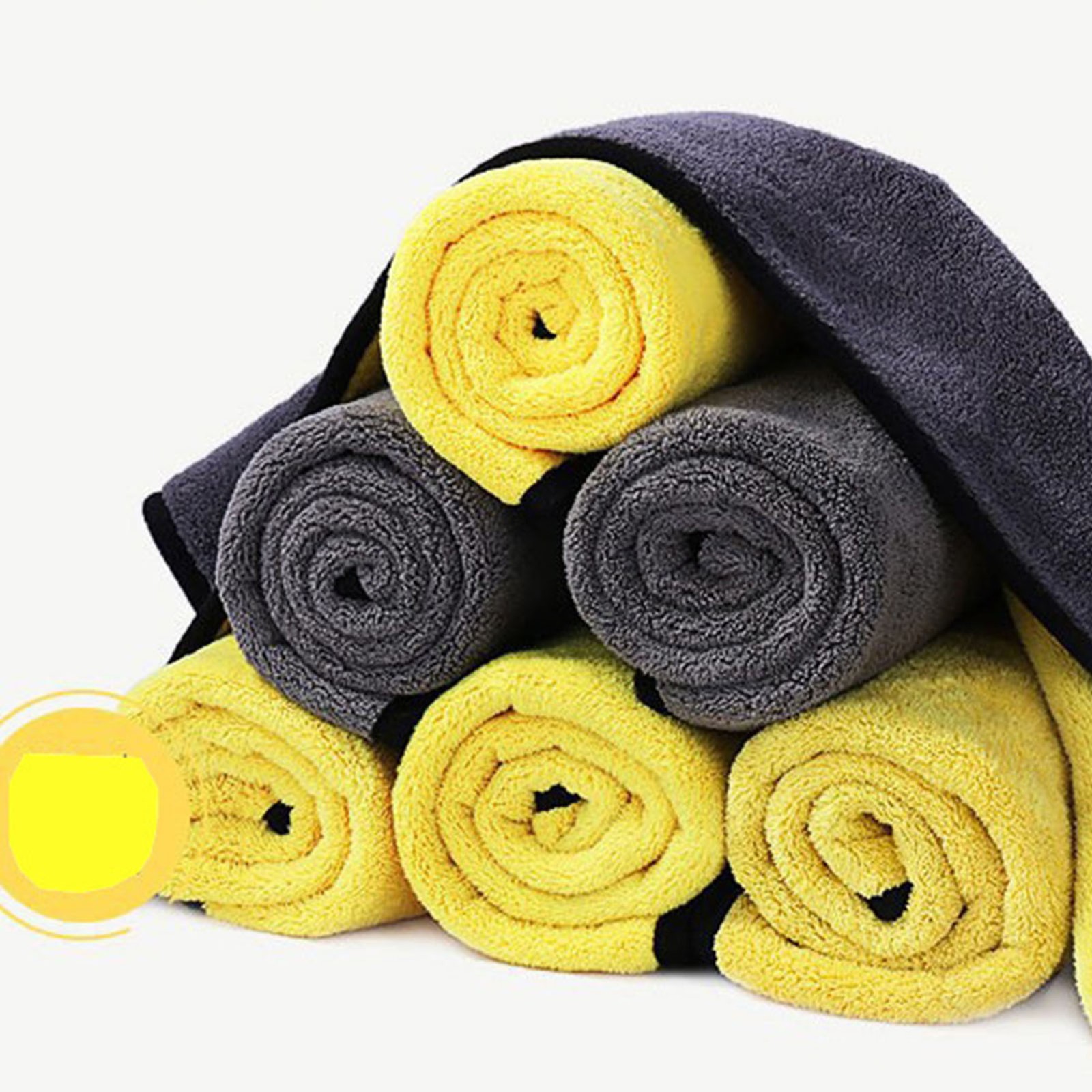 Dog Bath Towel Absorbent Quick Drying Fluffy Machine Gray Yellow L Part