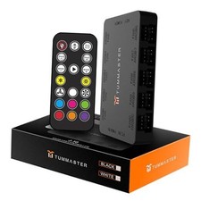 ARGB Fan HUB 5V-3Pin LED Hub 4 Pin PWM Fan Controller RF Remote  J-10  Black  