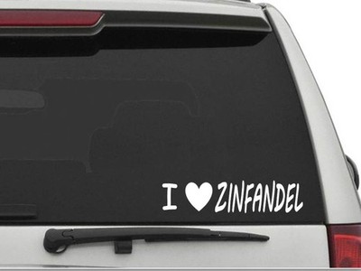 I LOVE ZINFANDEL Sticker Decal FREE SHIPPING Car Truck HEART CW2005