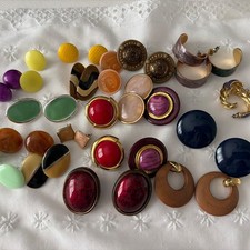 Vintage Retro Lot Of 20 Pairs Of Pierced Earrings