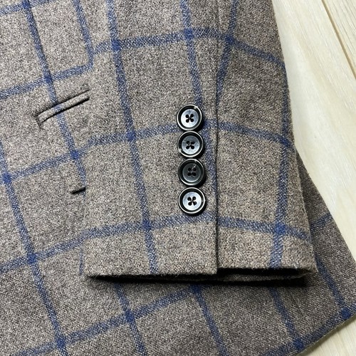 J.Crew Ludlow Thick Windowpane Wool Blend Suit Mens Size 34S Slim 32Wx30L Brown - Picture 4 of 24