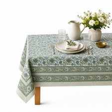 Floral Square Table Cloth 100 Cotton Hand Block Printed Thanksgiving Table...