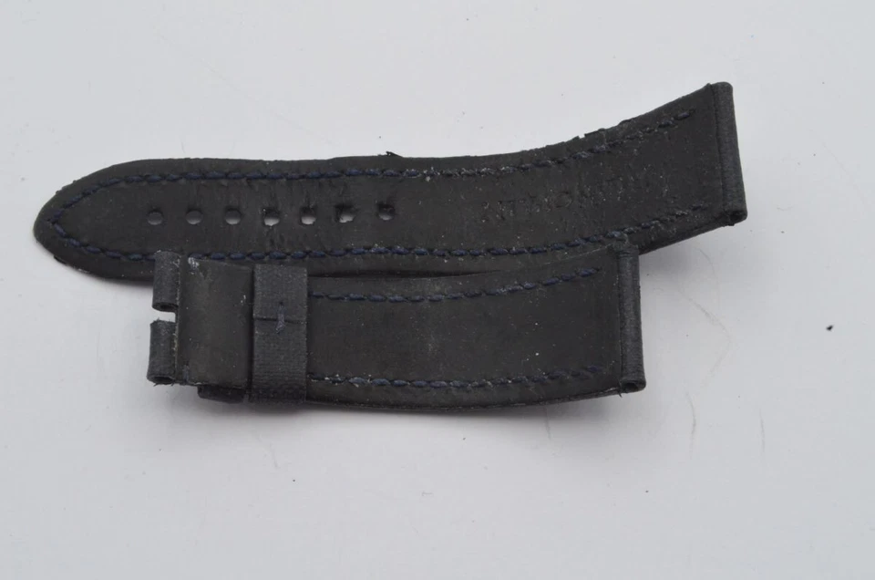 Pulseira de couro Blancpain 22 mm para fivela 20 mm preta - Imagem 2 de 2