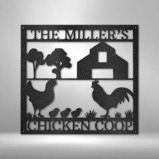 Custom Chicken Coop Sign Personalized with Name for Outdoor or Indoor Use