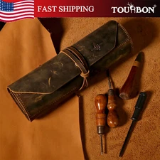 TOURBON Leather Carving Tool Organizer Holster Roll Craft Storage Bag Gift