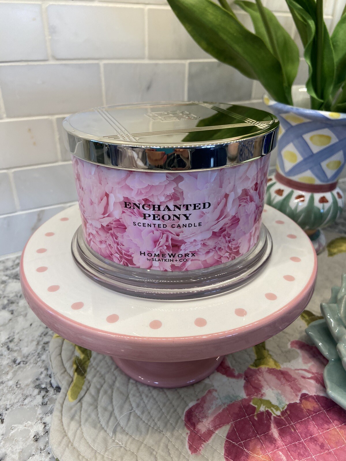 Homeworx by Harry Slatkin 18oz Jar 4 Wick Candle Enchanted Peony eBay