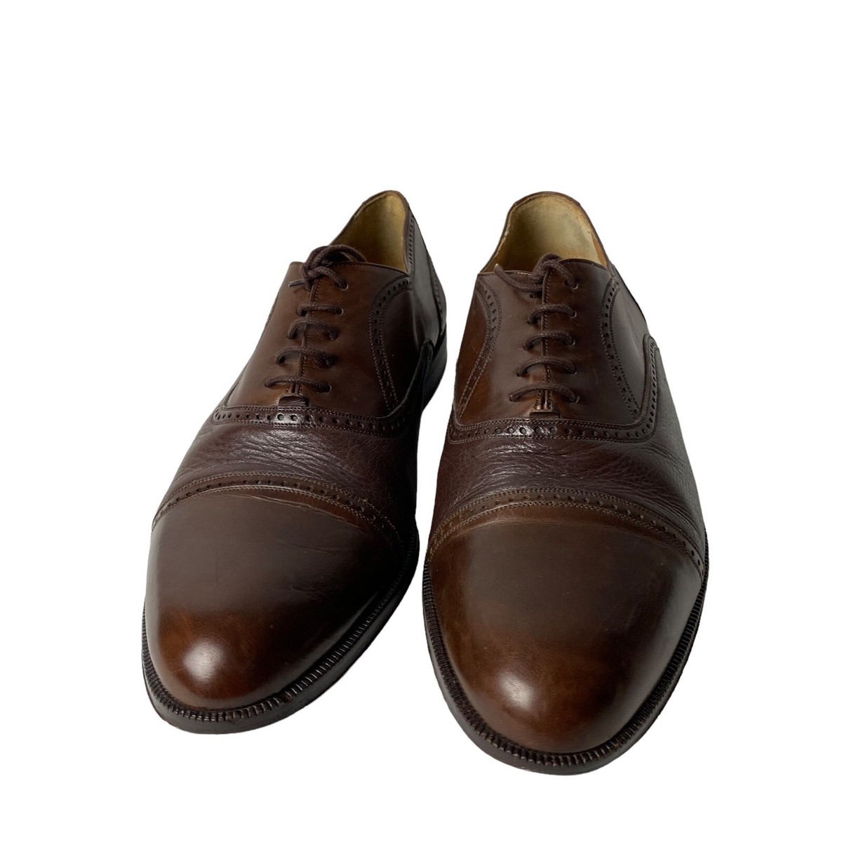 MEZLAN Mens Dress Shoes Brown Leather Lace Up Cap Toe  display picture 1