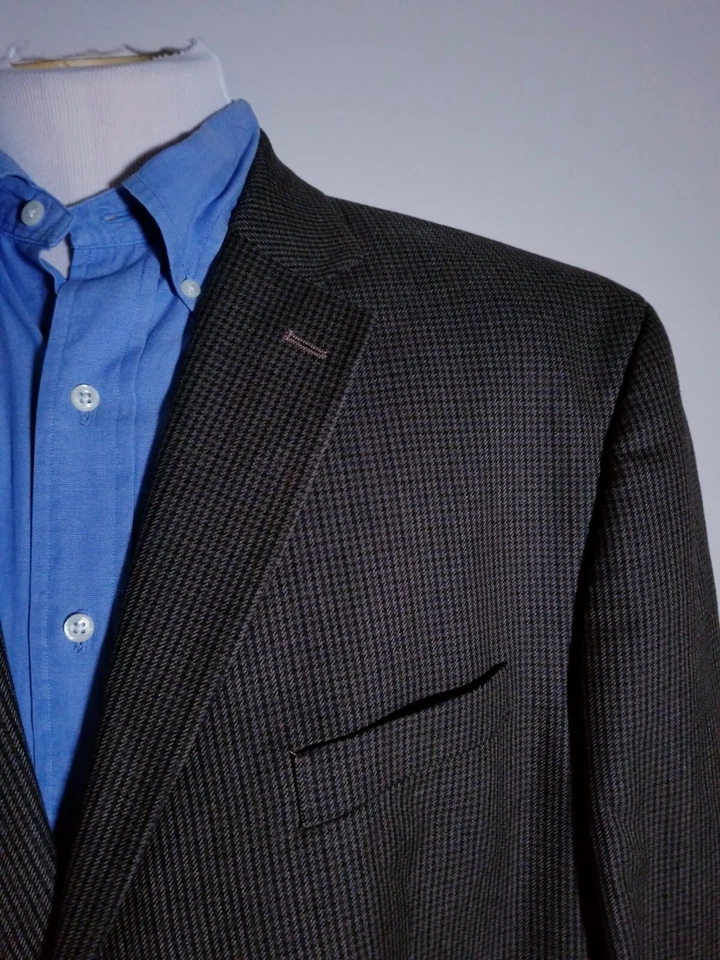 50R Ralph Lauren Chaps Tooth Over Check 4-SEASON Tweed Blazer Jacket Sport Coat - Image 3 of 4