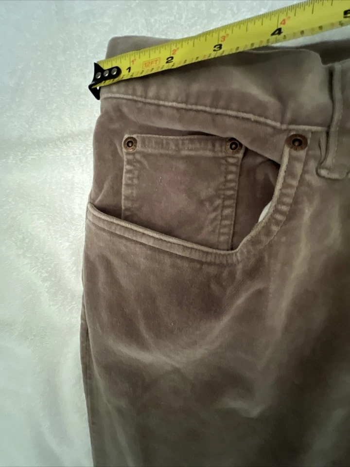 L.L. Pantalones de terciopelo Bean para mujer 14 Petite beige suave algodón spandex elástico Foto 2 de 4