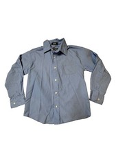 Chap's Boy's Blue Button Down Collared Dress Shirt, Size 10 NWOT, Washed