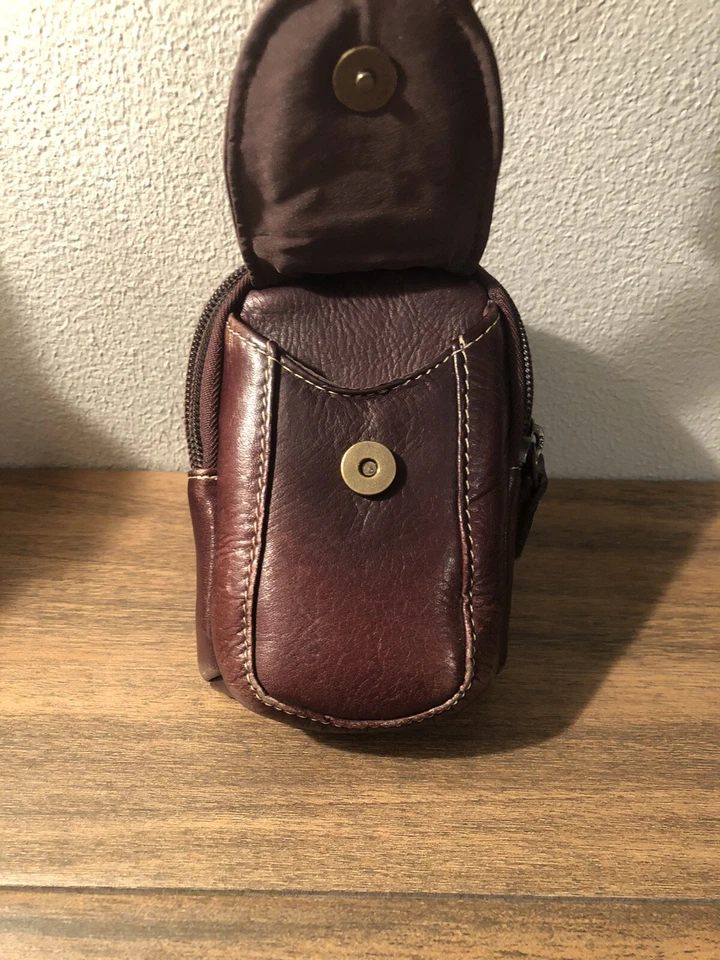 Cinto de couro masculino Le Donne cintura bolsa pequena marrom (D1) - Imagem 3 de 4