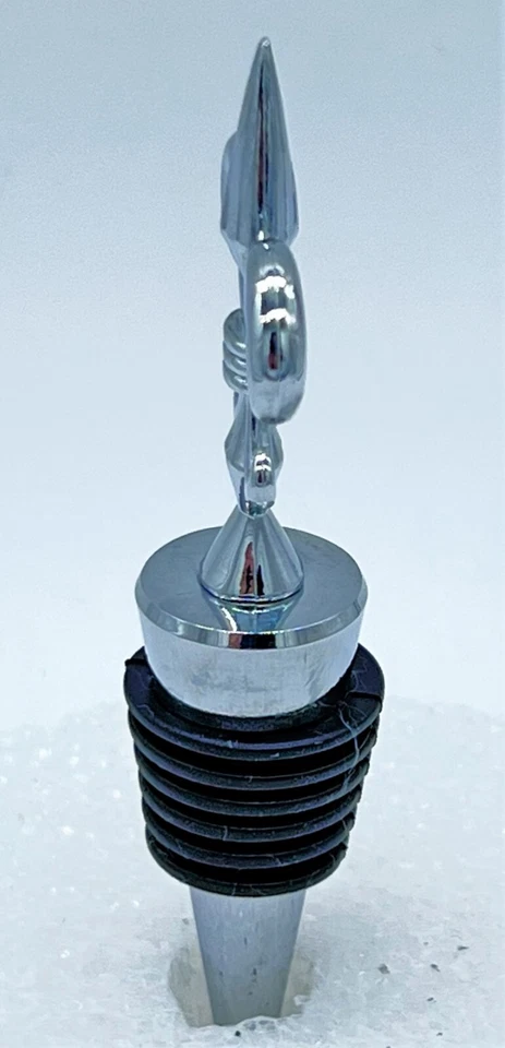 Fleur-de-Lis Elegante Sellador Tapón Corcho Botella Cromo 4.5" Foto 4 de 4