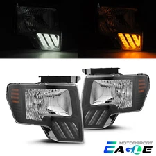 FOR 2009-2014 Ford F-150 Pickup G2 LED Alpha-Black Projector Headlights Pair