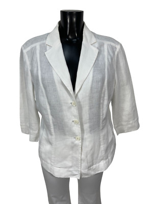 RIANI women's blazer jacket size 42 de/white linen (S 4736)