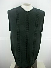 Cypress Links Sportswear Mens Large 100 Cotton V Neck Sweater Vest Black