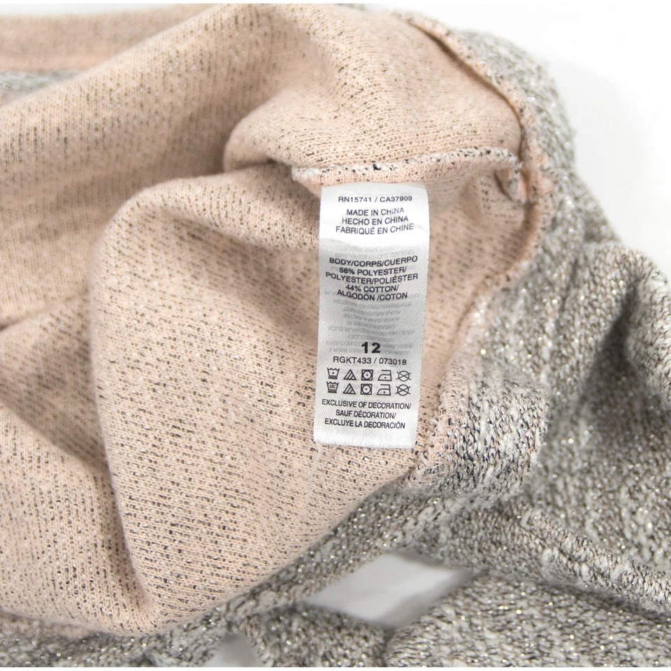 Espléndida Sudadera Rosa Plateada Metálica Cortada Tejida 12 Usada en Excelente Condición Foto 4 de 4