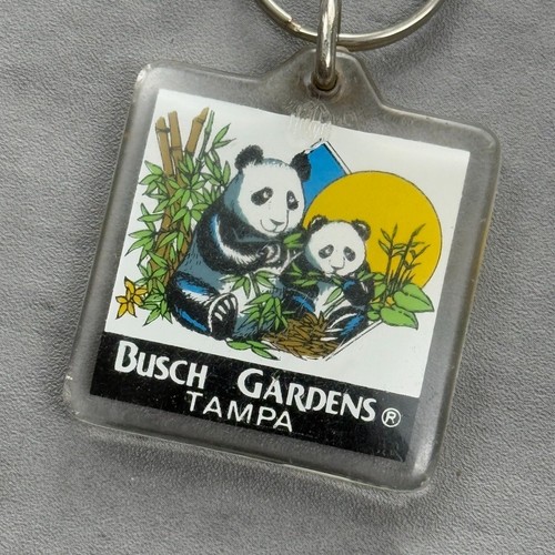 Vintage Busch Gardens Tampa Florida Panda 80s Keychain - Picture 4 of 4