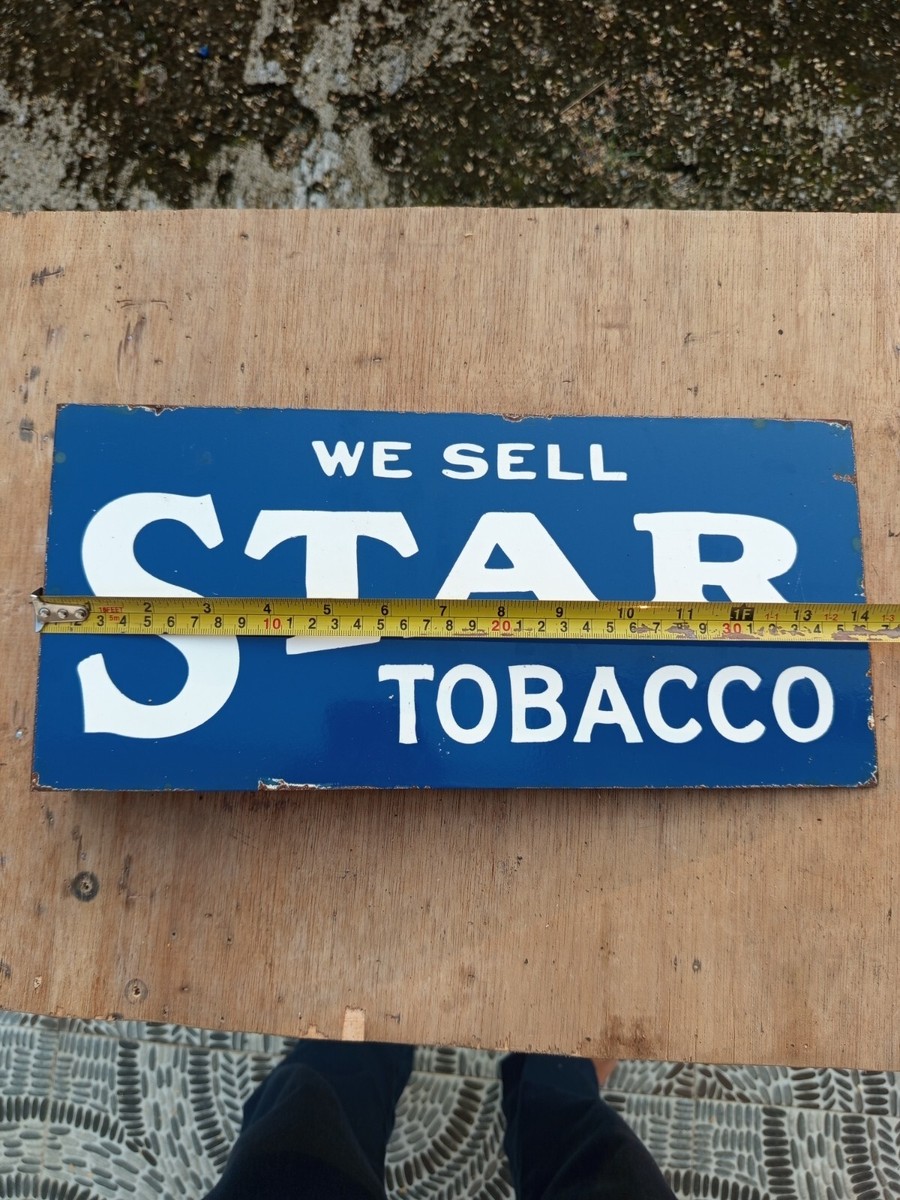 ヒノキ vintage model STAR TOBACCO Advertising Sign Steel plate Rusty Spot