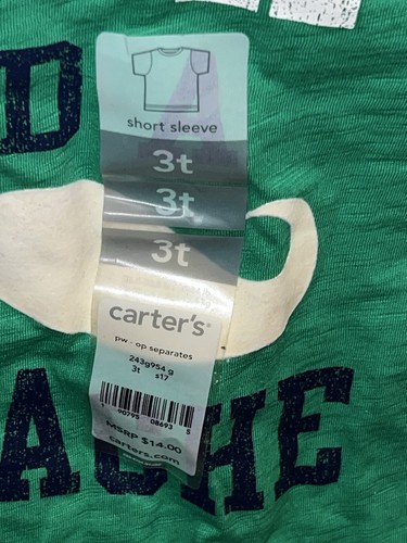 Carter's St. Patrick's Day “Irish I Had A Mustache” T-Shirt Pullover Top Size 3T - Picture 4 of 24