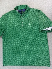 William Murray Geometric Design Short Sleeve Golf Polo Shirt (Men's 2XL) Green