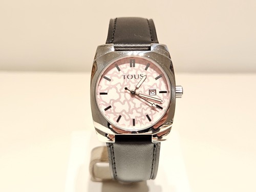 RETRO LUXURY ELEGANT PINK DIAL LADIES STAINLESS STEEL QUARTZ WATCH "TOUS"/00380 - Picture 3 of 13