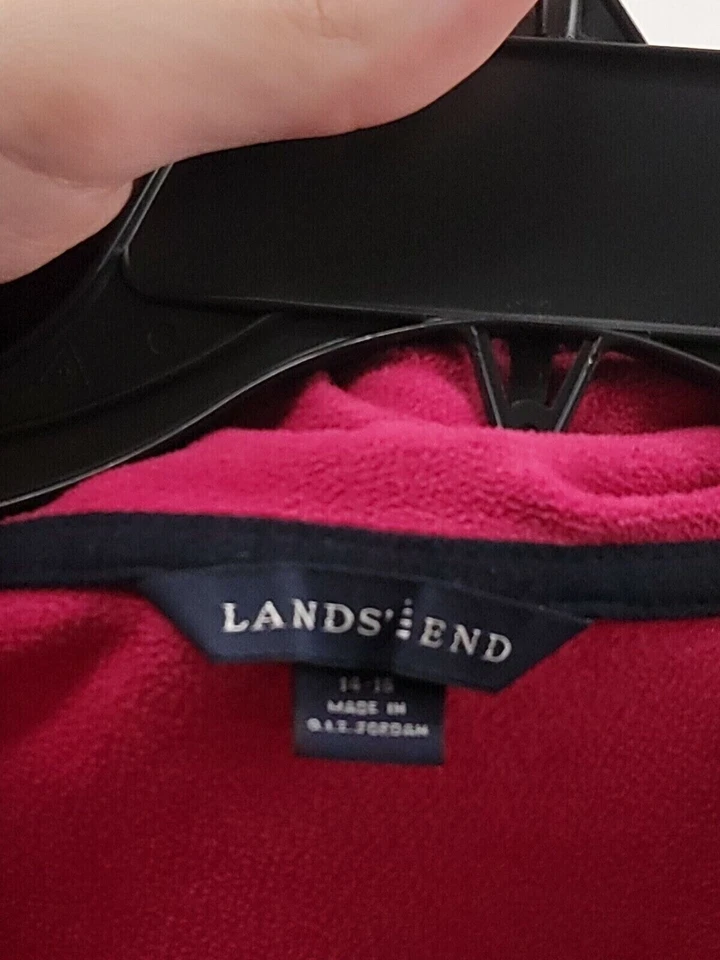 Lands End Girls Size L(14-16) Color Purple Long Sleeve 1/4 Zip Polyester Shirt - Image 3 of 4