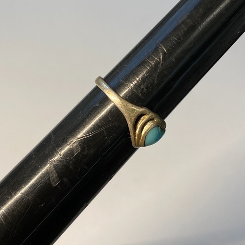 TURQUOISE HEART Vintage STERLING SILVER Ring Size 7, 1.6g Women's