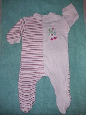 Baby Schlafanzug 56 62  Schlafi Topolino Strampler Einteiler Katze Knöpfe