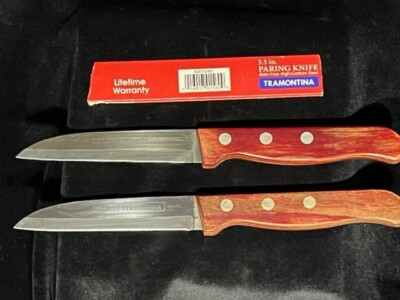 2 Tramontina 3-1/2'' inch Chefs Paring Knives Knife High Carbon Steal Brazil