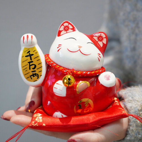 Ceramic Lucky cat Small Cute Creative Ornament Home Decoration Shop Opening Gift - Picture 1 of 24