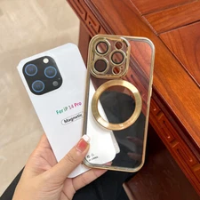 Magnetic Phone Case & Screen Protector For iPhone 13 14 15 16 Pro Max 16 Plus