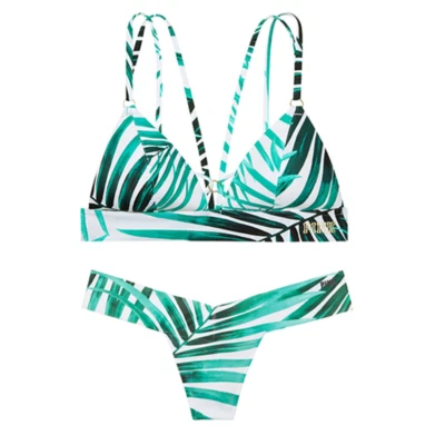 Victoria's Secret Pik Bonded Triangel Bralette TOP BH Palm Leafy Print 80B - Bild 1 von 4