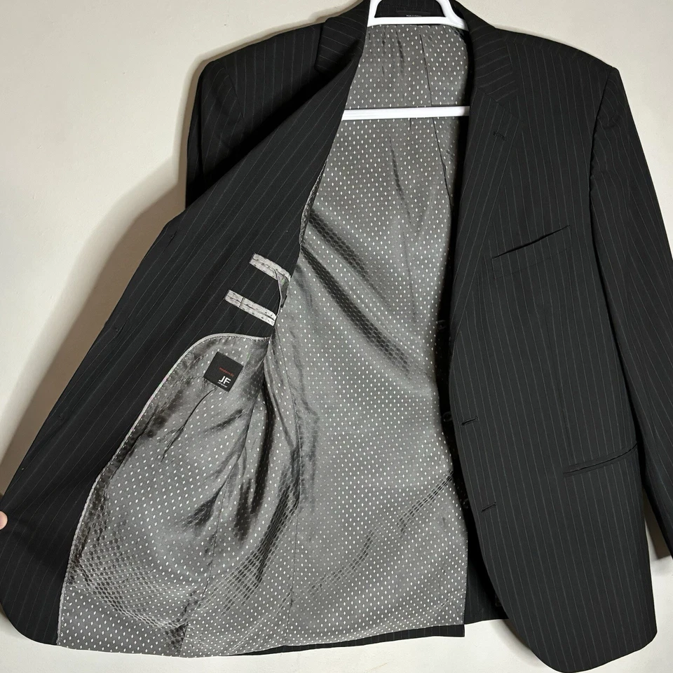 J Ferrar Blazer Modern Fit Mens 42R Black Striped Suit Jacket Sport Coat - Image 4 of 4