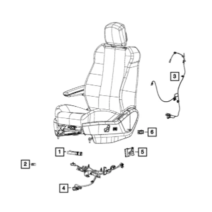 04-24 Chrysler Dodge Jeep Ram Driver Left Front Power Seat Switch Mopar New OEM - Image 3 of 4