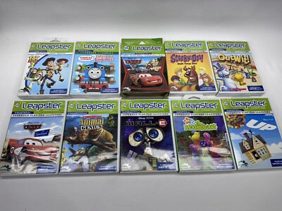 Leap Frog Leapster Lot of 10 Learning Game Cartridges-Disney, Wall E, UP Thomas
